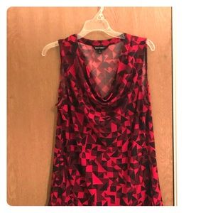 Red and black slinky material tank